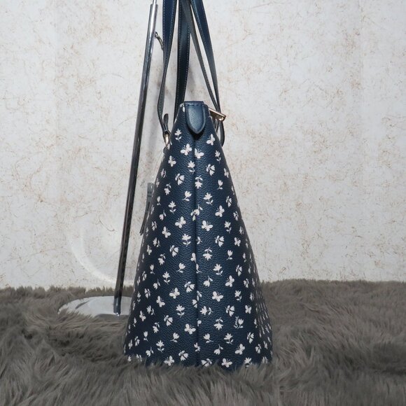 Coach Gallery Bag with Floral Print (Deep Blue/Multi-color) - Picture 4 of 6